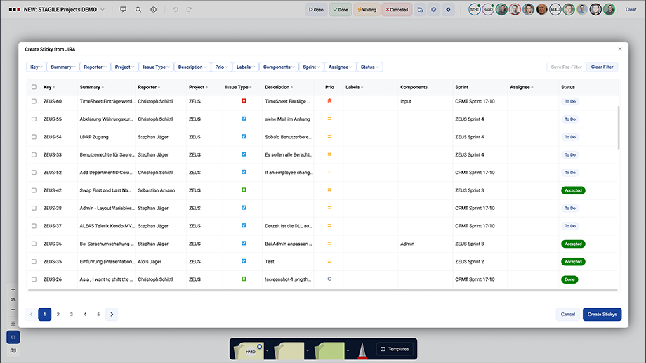 Create Sticky from Jira