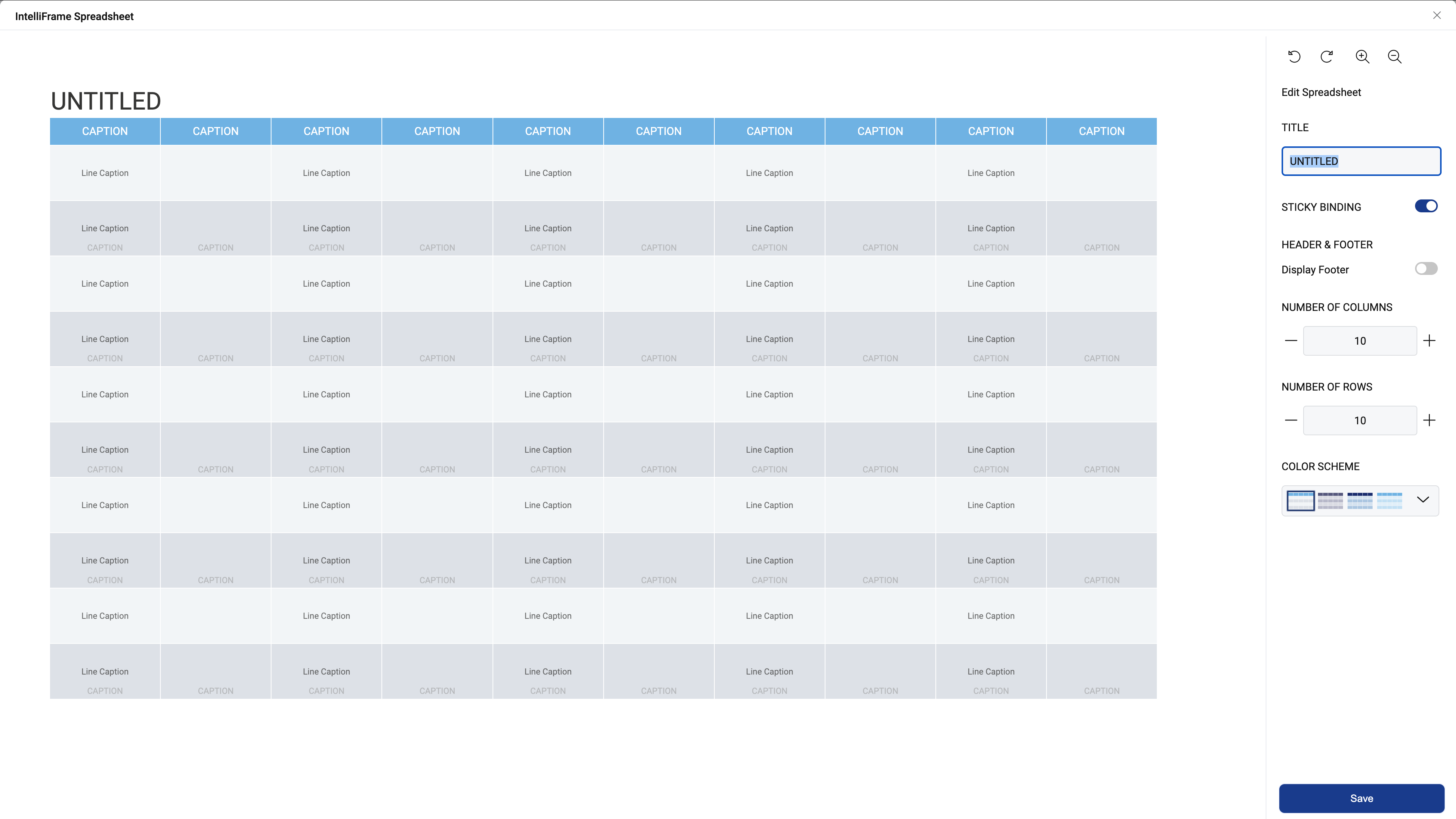 Spreadsheet IntelliFrame